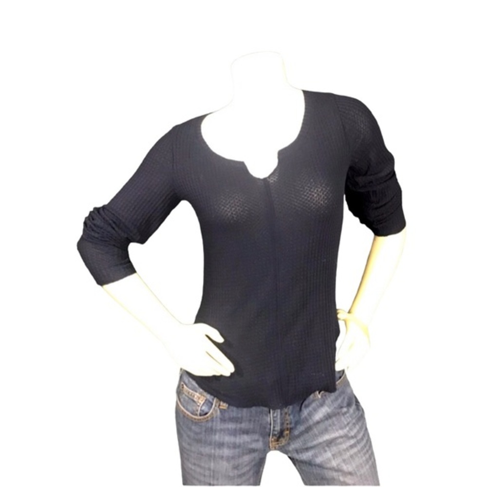 Aeropostale Waffle Weave Navy Pullover Small/Petite